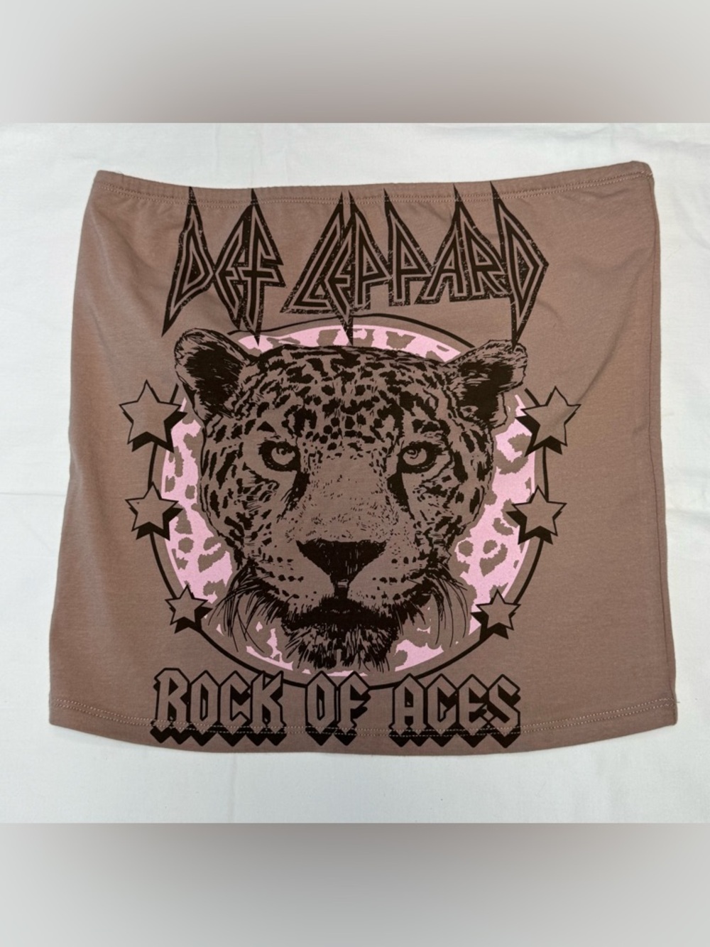 Def Leppard Rock of Ages Leopard Graphic Tube Top - Medium